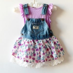 OshKosh B'gosh Size 18m Floral Skortall in Denim